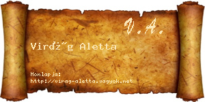 Virág Aletta névjegykártya