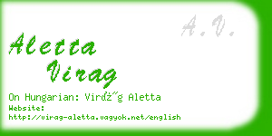 aletta virag business card